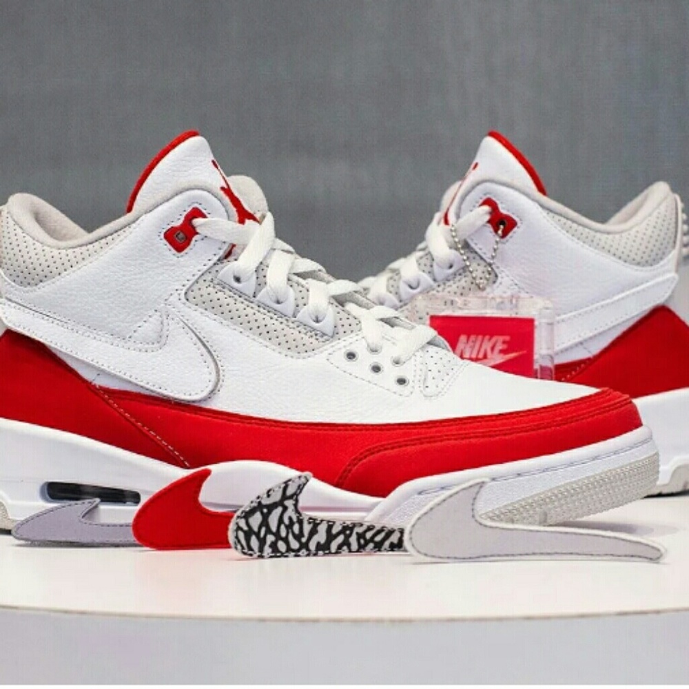 Jordan 3 Retro Tinker's White/Red💯🔥